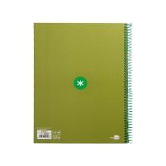 Cuaderno espiral liderpapel a4 micro antartik tapa forrada 80h 90 gr cuadro 5mm 1 banda 4 taladros verde - Imagen 4