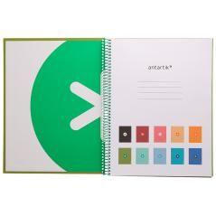 Cuaderno espiral liderpapel a4 micro antartik tapa forrada 80h 90 gr cuadro 5mm 1 banda 4 taladros verde - Imagen 5