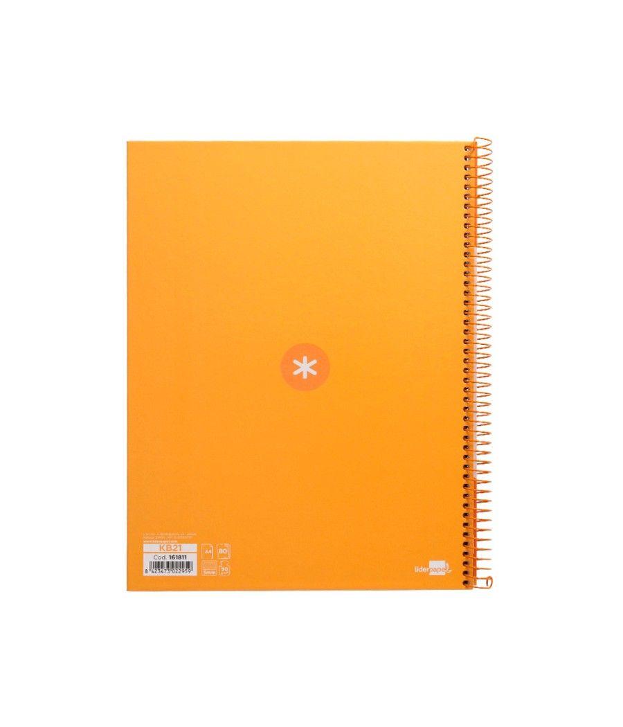 Cuaderno espiral liderpapel a4 micro antartik tapa forrada 80h 90 gr cuadro 5mm 1 banda 4 taladros mostaza - Imagen 4