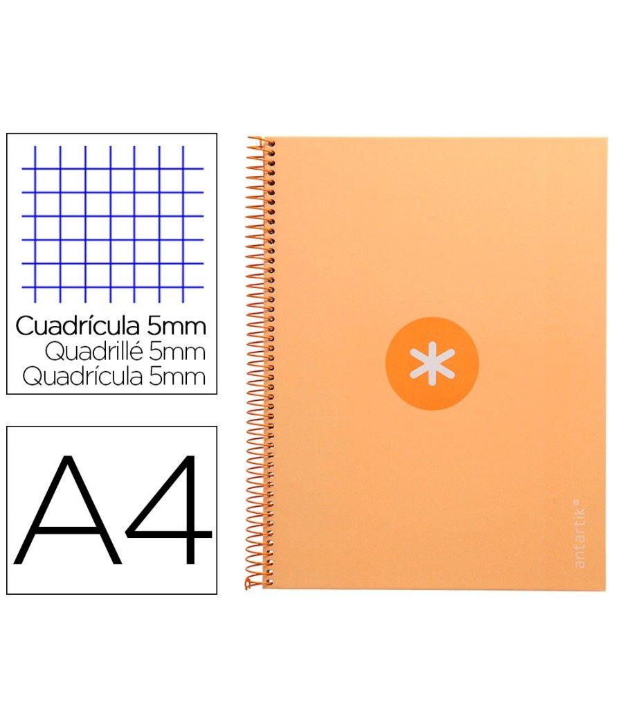 Cuaderno espiral liderpapel a4 micro antartik tapa forrada 80h 90 gr cuadro 5mm 1 banda 4 taladros amarillo cl - Imagen 2