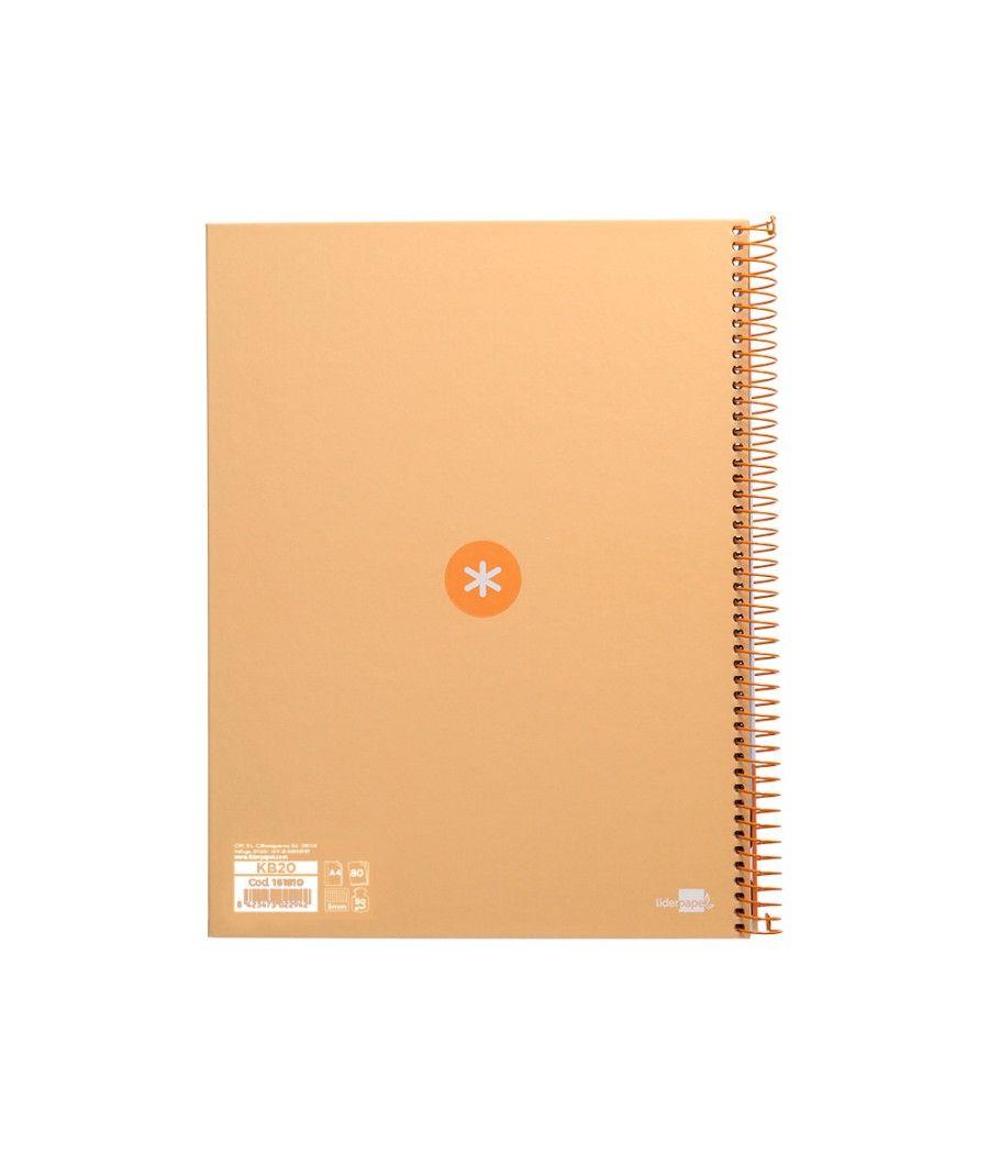 Cuaderno espiral liderpapel a4 micro antartik tapa forrada 80h 90 gr cuadro 5mm 1 banda 4 taladros amarillo cl - Imagen 4