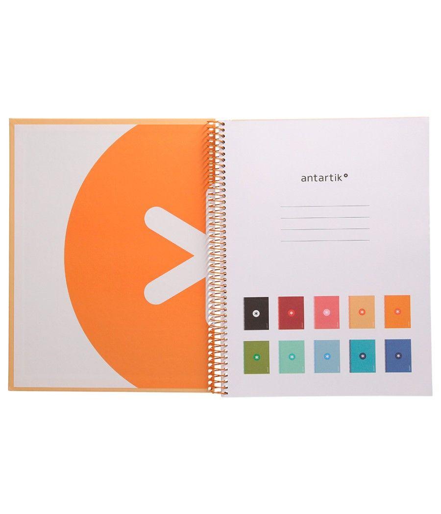 Cuaderno espiral liderpapel a4 micro antartik tapa forrada 80h 90 gr cuadro 5mm 1 banda 4 taladros amarillo cl - Imagen 5