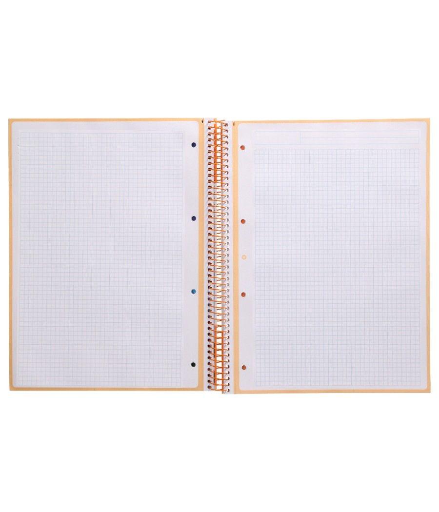 Cuaderno espiral liderpapel a4 micro antartik tapa forrada 80h 90 gr cuadro 5mm 1 banda 4 taladros amarillo cl - Imagen 6