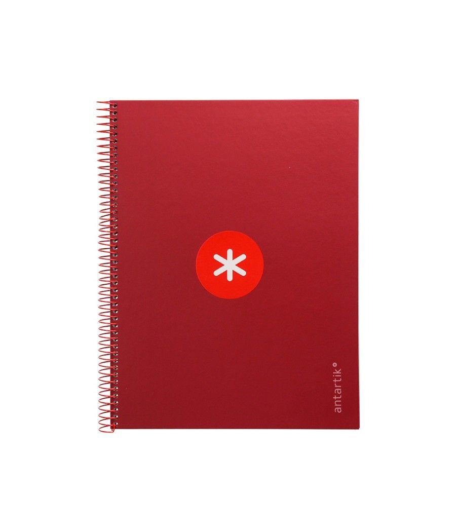 Cuaderno espiral liderpapel a4 micro antartik tapa forrada 80h 90 gr cuadro 5mm 1 banda 4 taladros frambuesa - Imagen 3