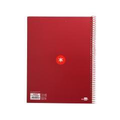 Cuaderno espiral liderpapel a4 micro antartik tapa forrada 80h 90 gr cuadro 5mm 1 banda 4 taladros frambuesa - Imagen 4