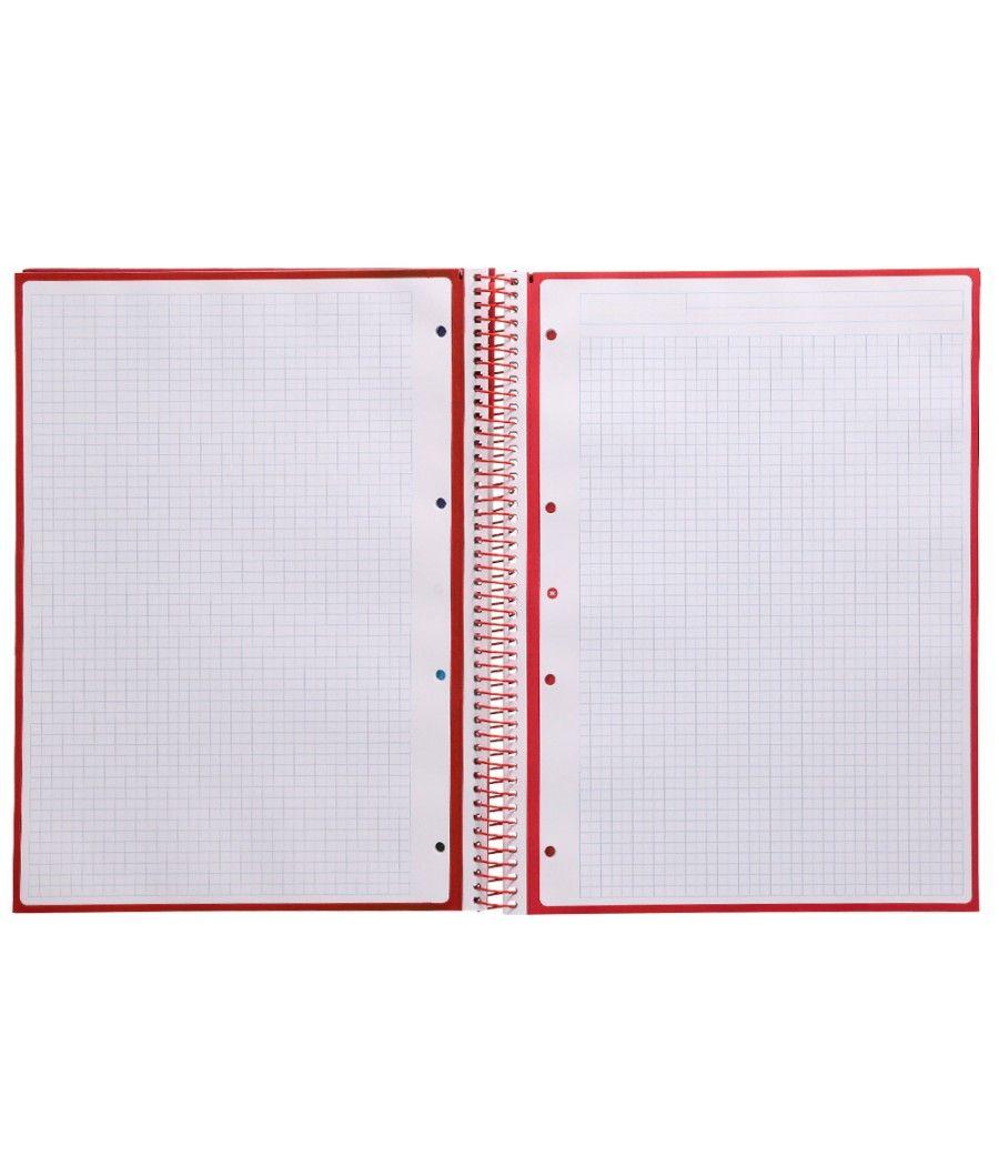 Cuaderno espiral liderpapel a4 micro antartik tapa forrada 80h 90 gr cuadro 5mm 1 banda 4 taladros frambuesa - Imagen 6