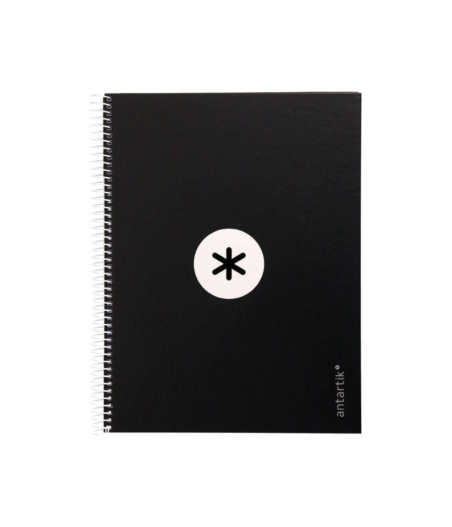 Cuaderno espiral liderpapel a4 micro antartik tapa forrada 80h 90 gr cuadro 5mm 1 banda 4 taladros negro - Imagen 3