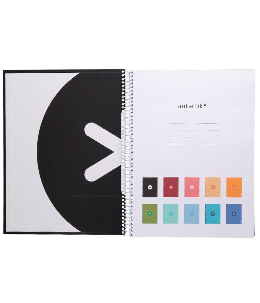 Cuaderno espiral liderpapel a4 micro antartik tapa forrada 80h 90 gr cuadro 5mm 1 banda 4 taladros negro - Imagen 5