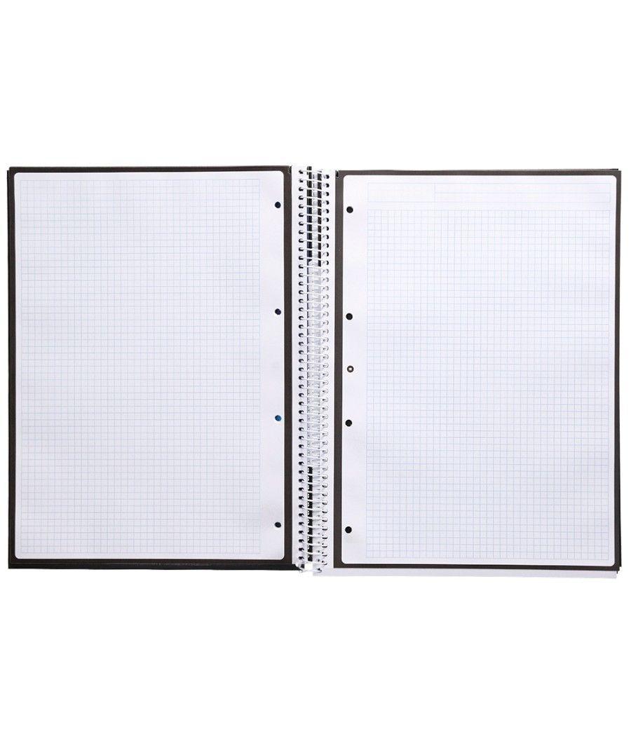 Cuaderno espiral liderpapel a4 micro antartik tapa forrada 80h 90 gr cuadro 5mm 1 banda 4 taladros negro - Imagen 6