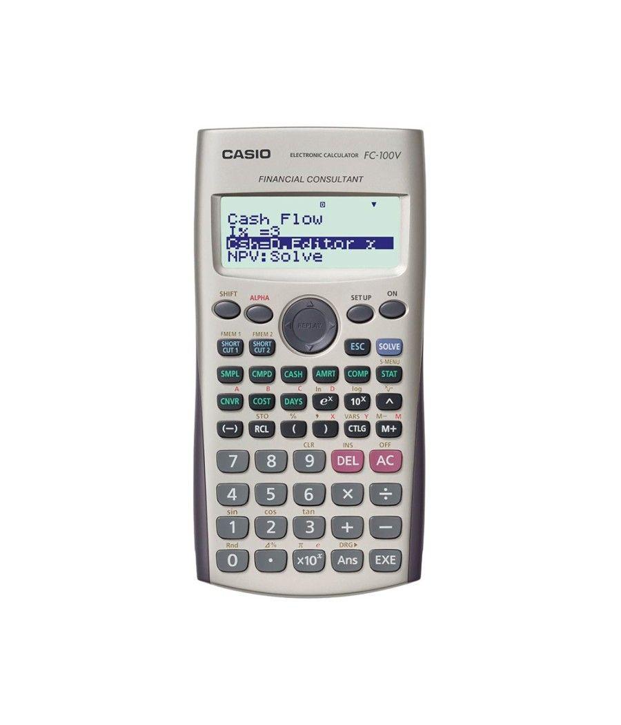 Calculadora casio fc-100v financiera 4 lineas 10+2 dígitos almacénamiento flash calculo de ganancias con tapa - Imagen 3