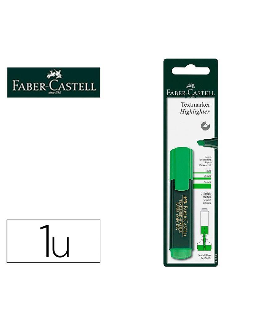 Rotulador faber castell fluorescente textliner 48-63 verde blister de 1 unidad - Imagen 2