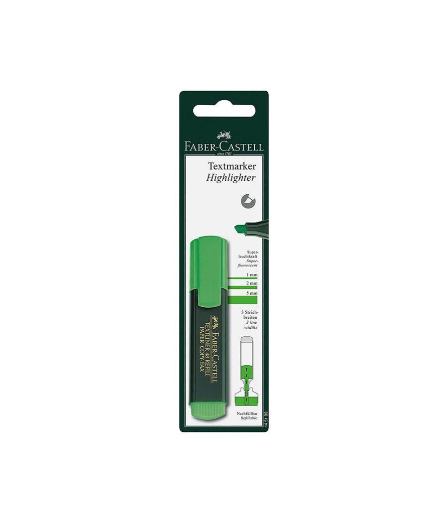 Rotulador faber castell fluorescente textliner 48-63 verde blister de 1 unidad - Imagen 3