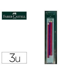 Lápices bicolor fino faber castell 2160-rb hexagonal rojo/azul blister de 3 unidades - Imagen 2