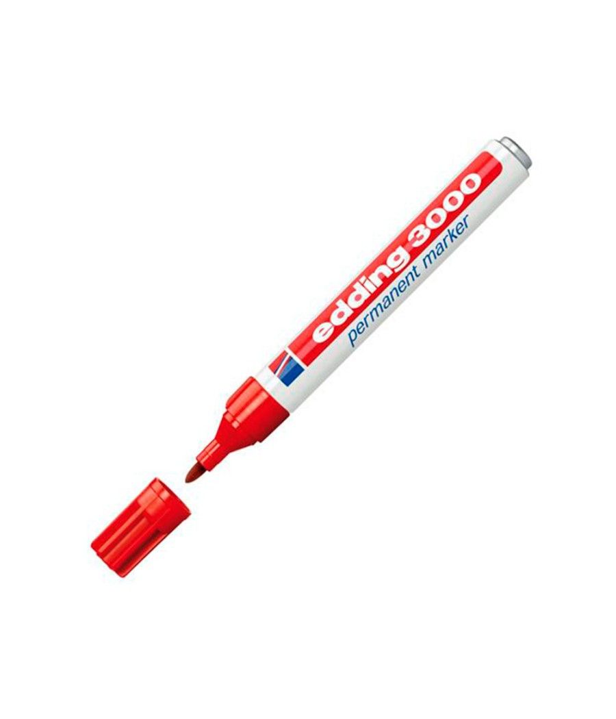 Rotulador edding marcador permanente 3000 rojo n.2 punta redonda 1,5-3 mm blister de 1 unidad - Imagen 4