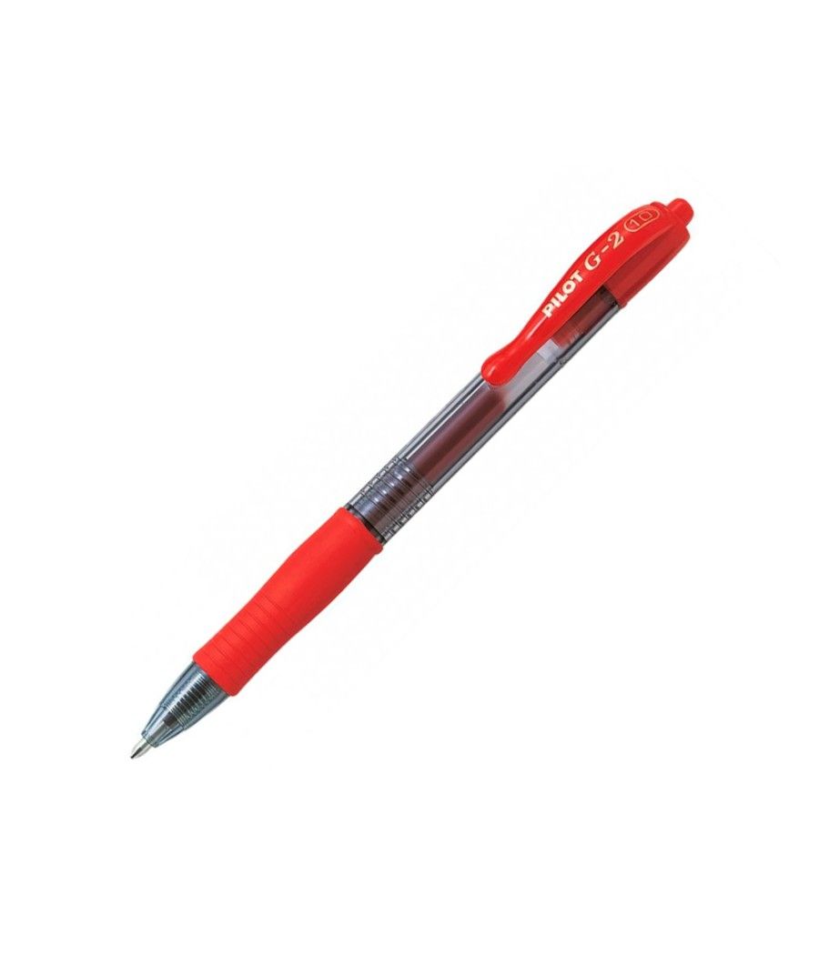 Bolígrafo pilot g-2 rojo tinta gel retráctil sujecion de caucho en blister - Imagen 3