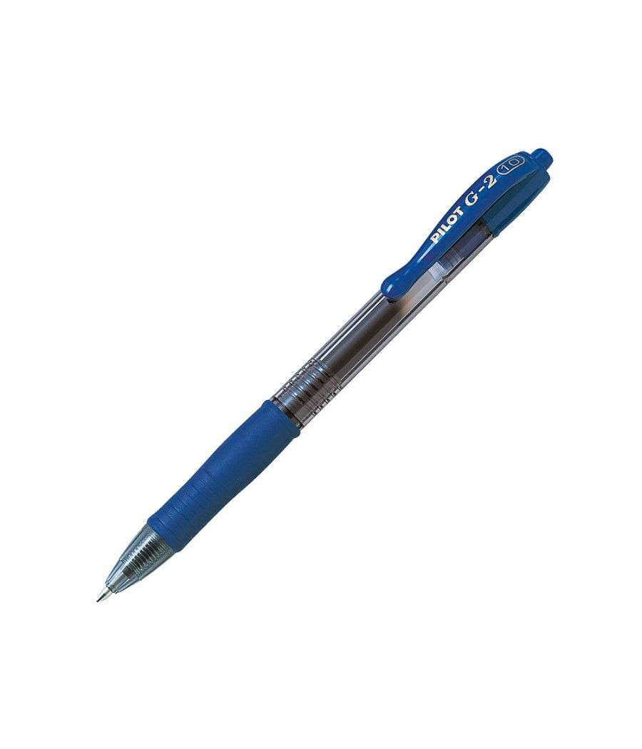 Bolígrafo pilot g-2 azul tinta gel retráctil sujecion de caucho en blister - Imagen 3