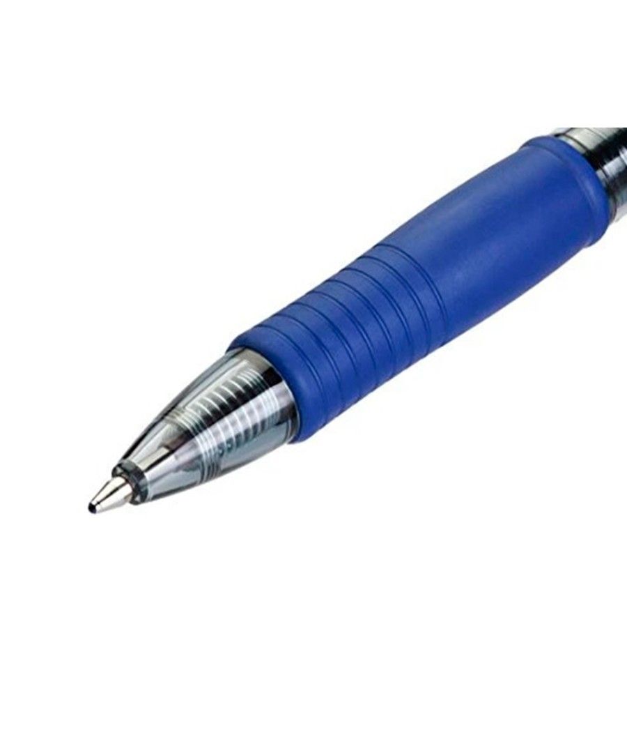 Bolígrafo pilot super grip azul retráctil sujecion de caucho tinta base de aceite en blister de 2 unidades - Imagen 5