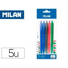Bolígrafo milan p1 retráctil 1 mm touch blister de 5 unidades colores surtidos - Imagen 2