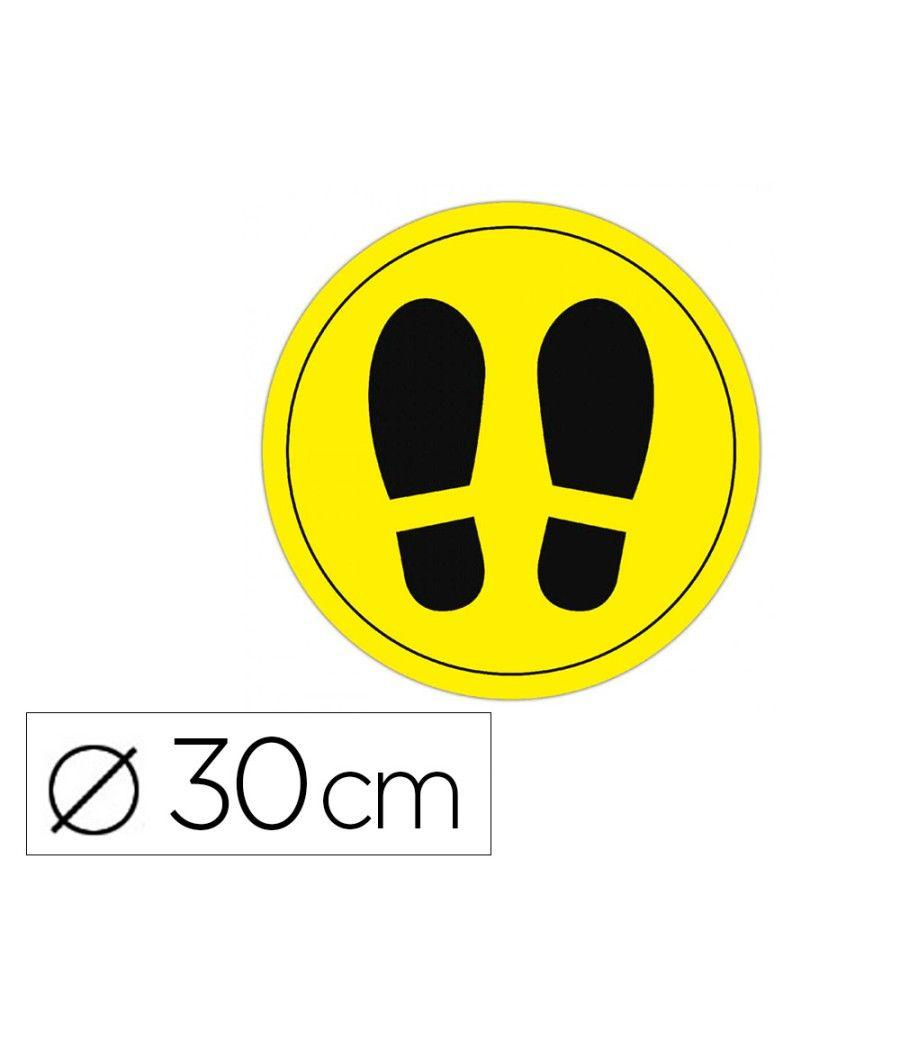 Circulo de señalizacion adhesivo apli para suelo pvc 100 mc pies color amarillo/negro diametro 30 cm - Imagen 2