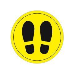 Circulo de señalizacion adhesivo apli para suelo pvc 100 mc pies color amarillo/negro diametro 30 cm - Imagen 3