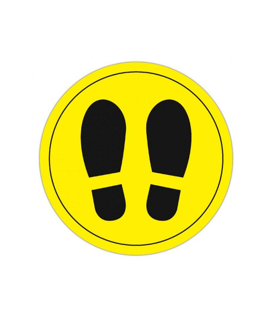 Circulo de señalizacion adhesivo apli para suelo pvc 100 mc pies color amarillo/negro diametro 30 cm - Imagen 3