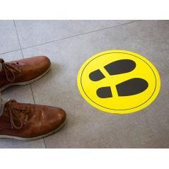 Circulo de señalizacion adhesivo apli para suelo pvc 100 mc pies color amarillo/negro diametro 30 cm - Imagen 4