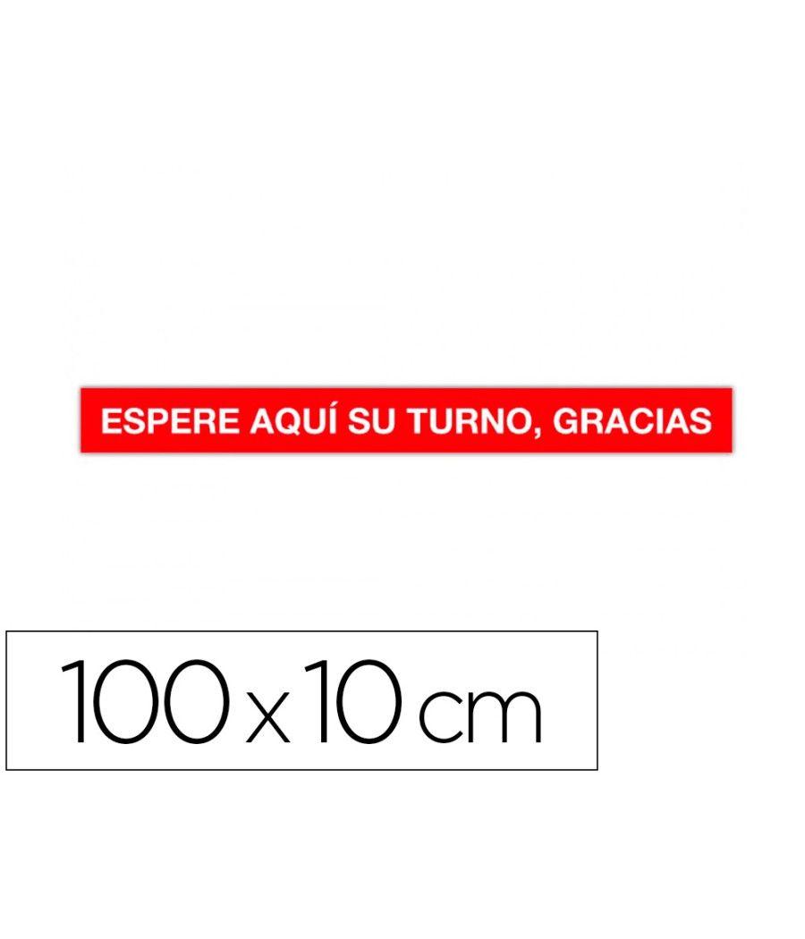 Cinta de señalizacion adhesiva apli espere su turno 100 x 10 cm - Imagen 2