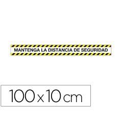 Cinta de señalizacion adhesiva apli mantenga la distancia 100 x 10 cm - Imagen 2