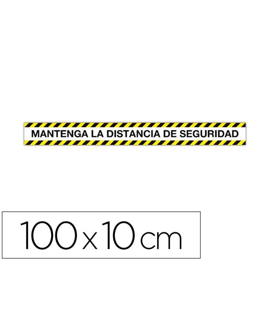 Cinta de señalizacion adhesiva apli mantenga la distancia 100 x 10 cm - Imagen 2
