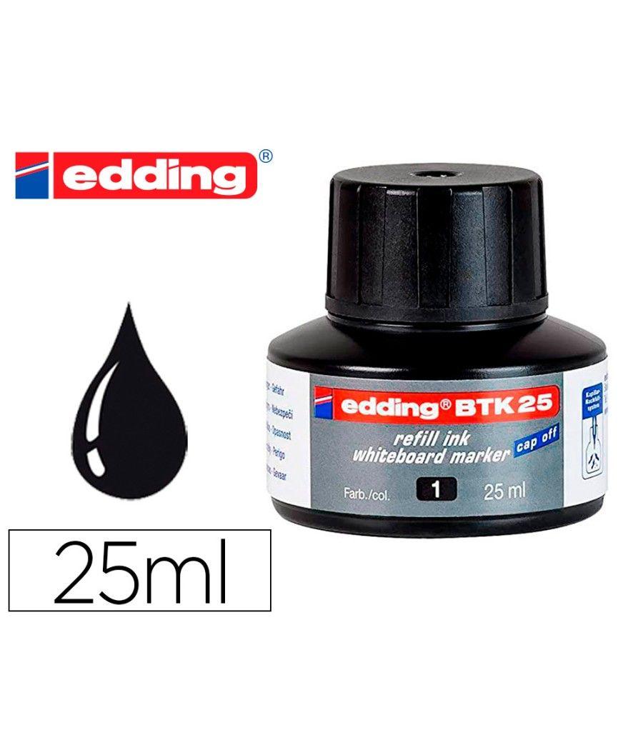 Tinta rotulador edding pizarra blanca btk-25 color negro frasco de 25 ml - Imagen 2