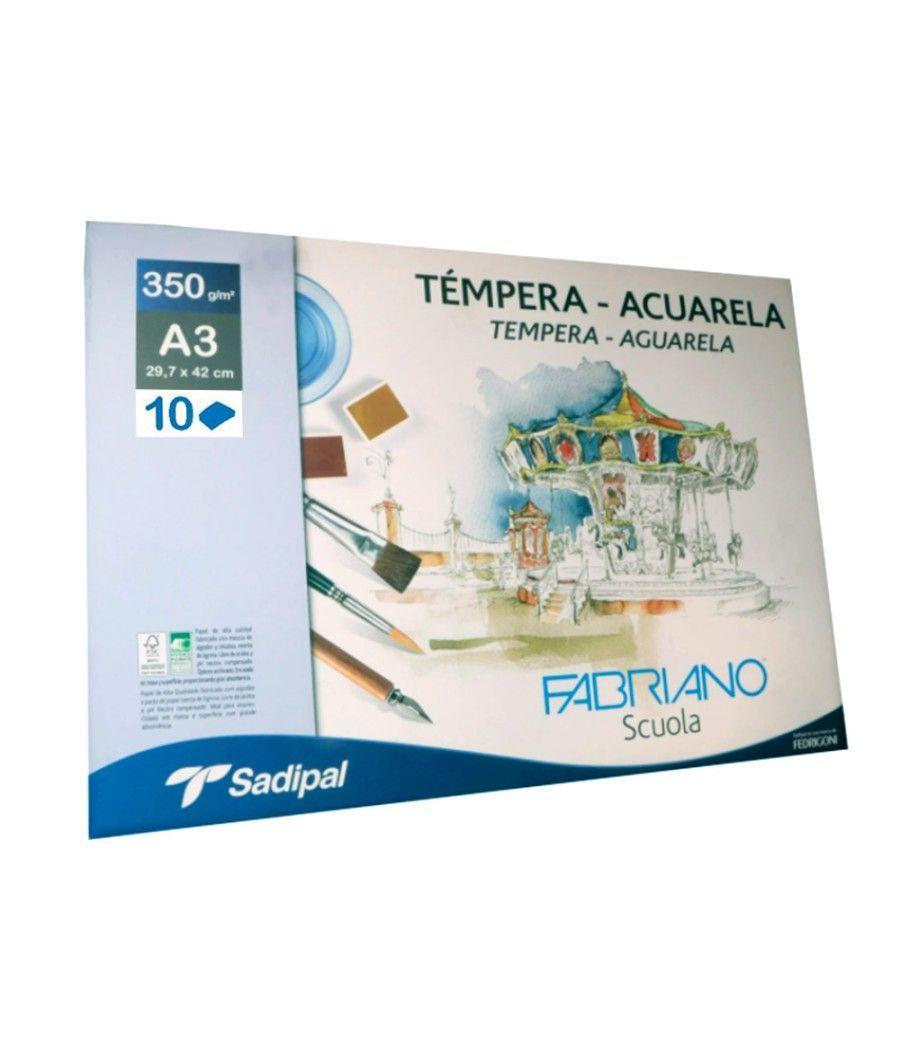 Bloc dibujo acuarela sadipal fabriano espiral din a3 10 hojas 350 g/m2 grano suave - Imagen 4