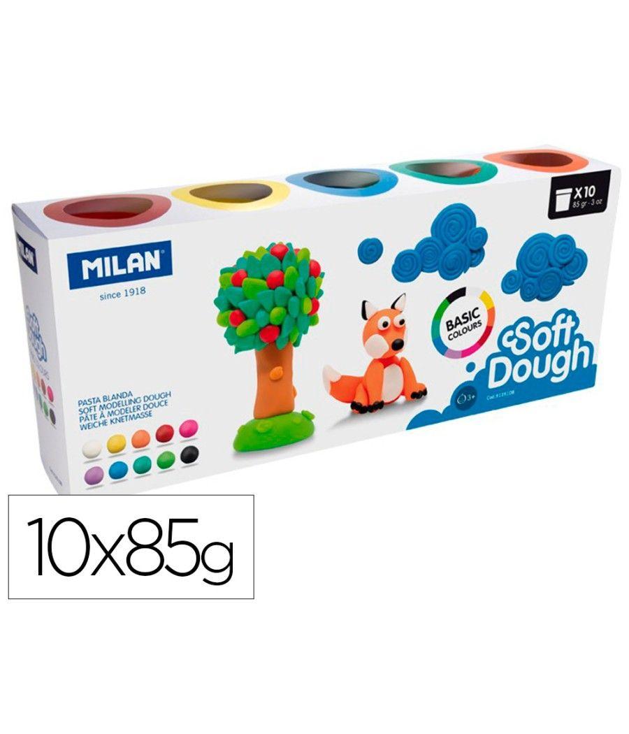 Pasta milan para modelar soft dough basic caja de 10 botes colores surtidos 85 g - Imagen 2