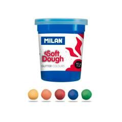 Pasta milan para modelar soft dough glitter caja de 5 botes colores surtidos 142 g - Imagen 5