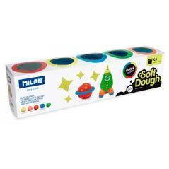 Pasta milan para modelar soft dough neon caja de 5 botes colores surtidos 142 g - Imagen 3