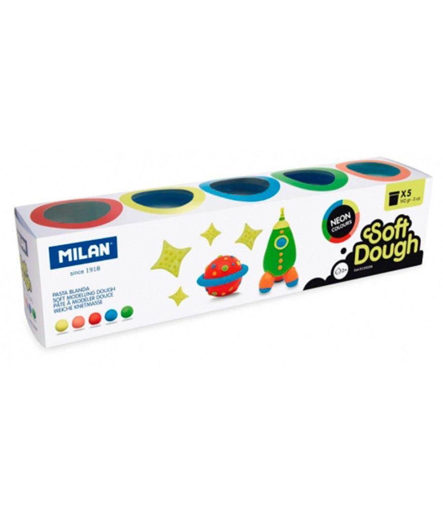 Pasta milan para modelar soft dough neon caja de 5 botes colores surtidos 142 g - Imagen 3