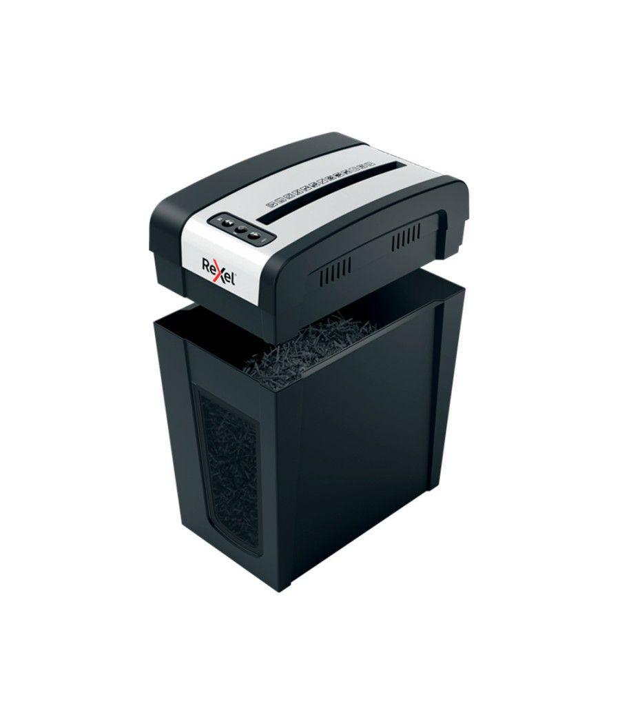 Destructora de documentos rexel secure mc6-sl eu capacidad 6 hojas grapas clips tarjetas y cd 18 l - Imagen 5