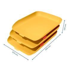 Bandeja sobremesa plástico leitz cosy set de 3 unidades amarillo 274x120x456 mm - Imagen 3