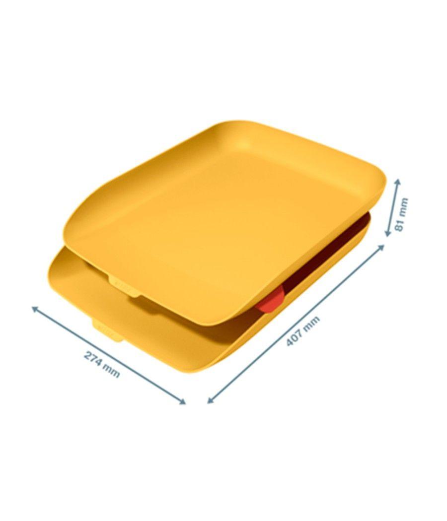 Bandeja sobremesa plástico leitz cosy set de 2 unidades amarillo 274x81x407 mm - Imagen 3