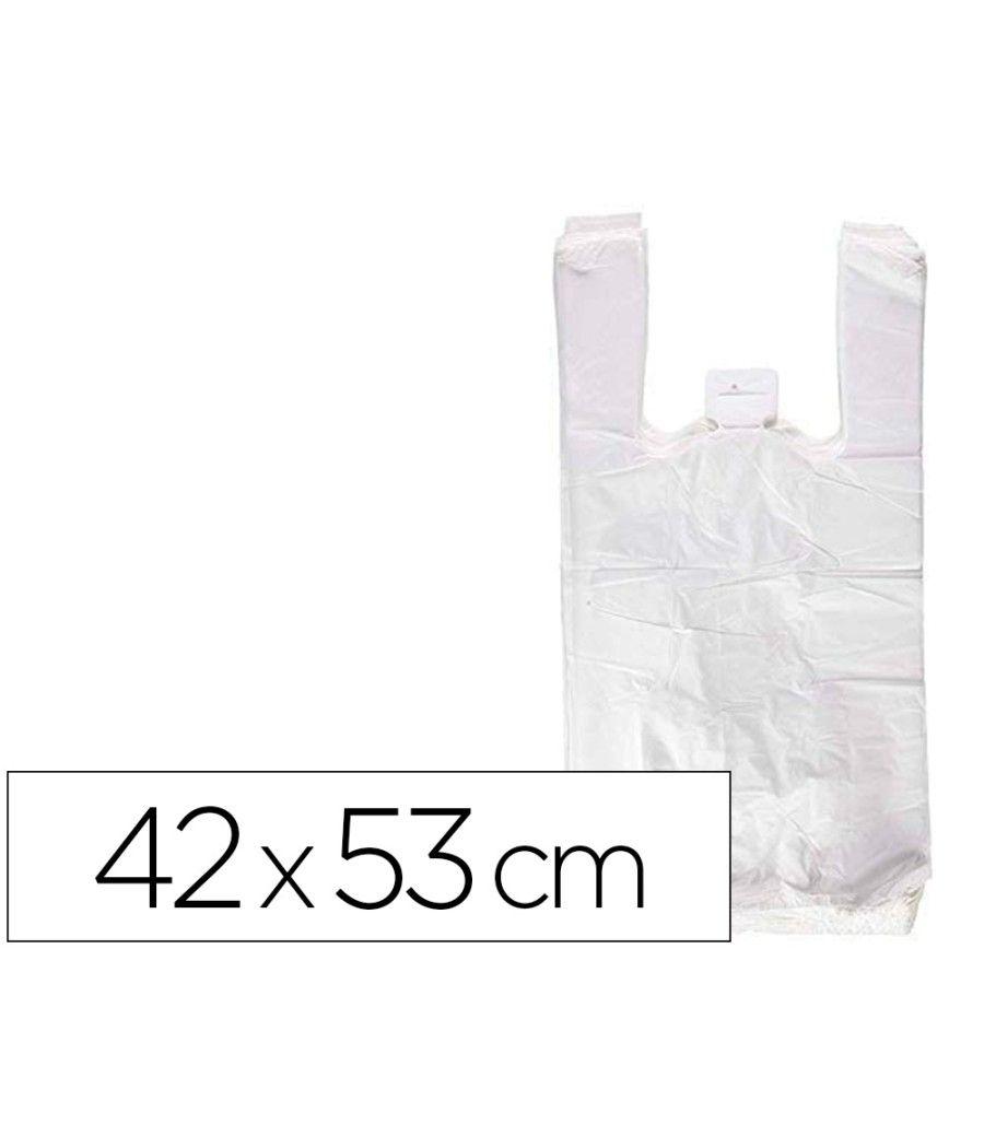 Bolsa camiseta reciclada 70% blanca 50 mc 42x53 cm apta legislacion de bolsas 2021 PACK 120 UNIDADES - Imagen 2