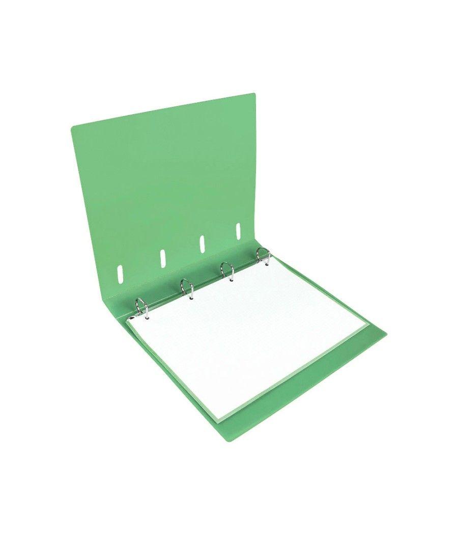 Carpeta con recambio liderpapel a4 cuadro 5mm 100 hojas 80g polipropileno 4 anillas 25mm color verde - Imagen 8