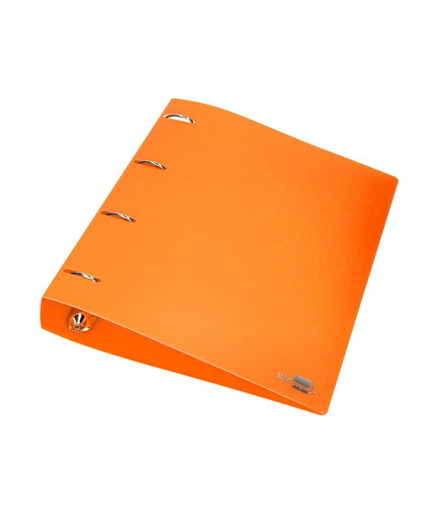 Carpeta liderpapel 4 anillas mixtas 40 mm polipropileno din a4 naranja flúor opaco - Imagen 8