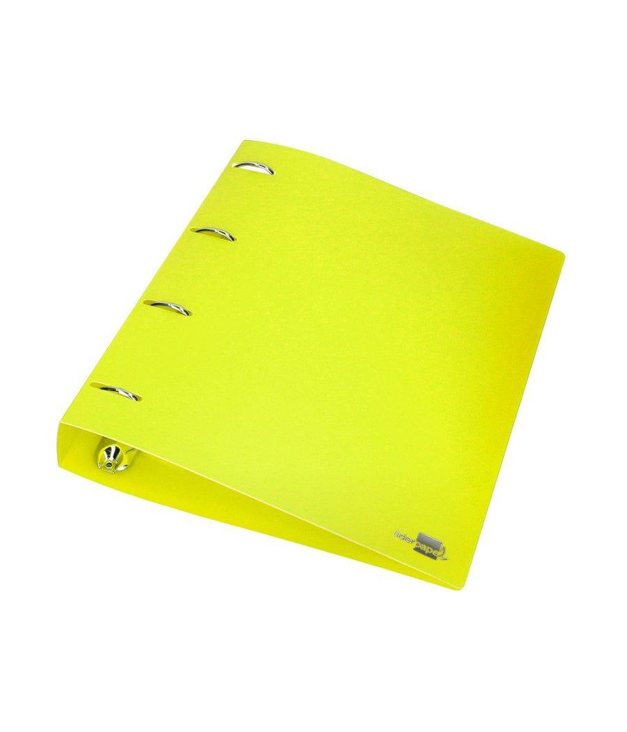 Carpeta liderpapel 4 anillas mixtas 40 mm polipropileno din a4 amarillo flúor opaco - Imagen 8