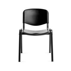 Silla rocada confidente estructura metálica respaldo y asiento en polimero color negro - Imagen 3
