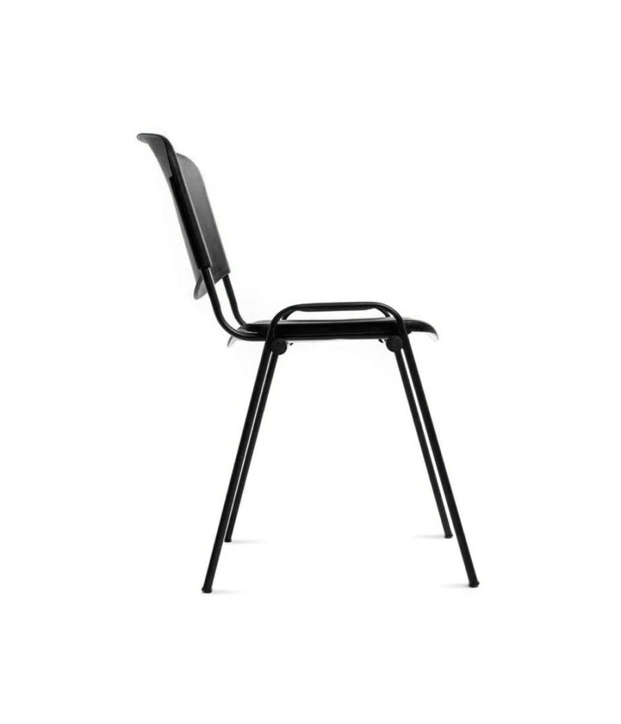 Silla rocada confidente estructura metálica respaldo y asiento en polimero color negro - Imagen 5