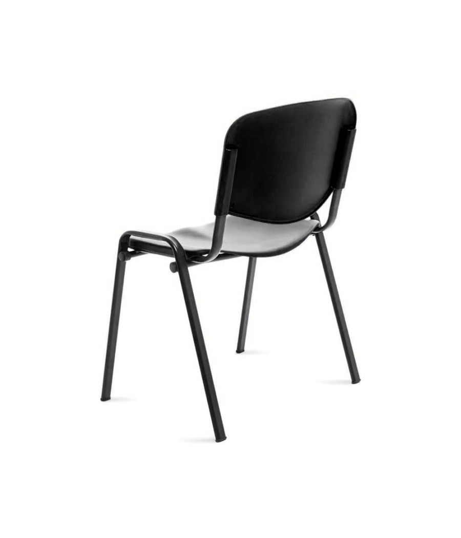 Silla rocada confidente estructura metálica respaldo y asiento en polimero color negro - Imagen 6
