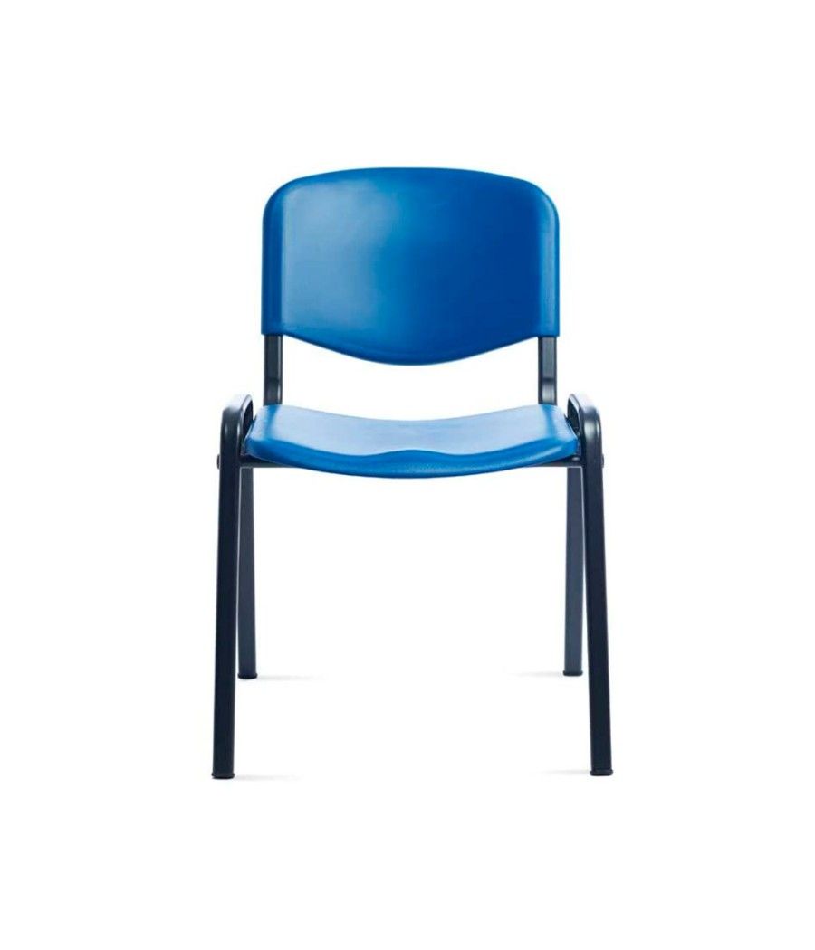 Silla rocada confidente estructura metálica respaldo y asiento en polimero color azul - Imagen 3