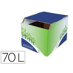 Contenedor papelera reciclaje fellowes sobremesa cartón 100% reciclado montaje manual entrada frontal y tapa - Imagen 2