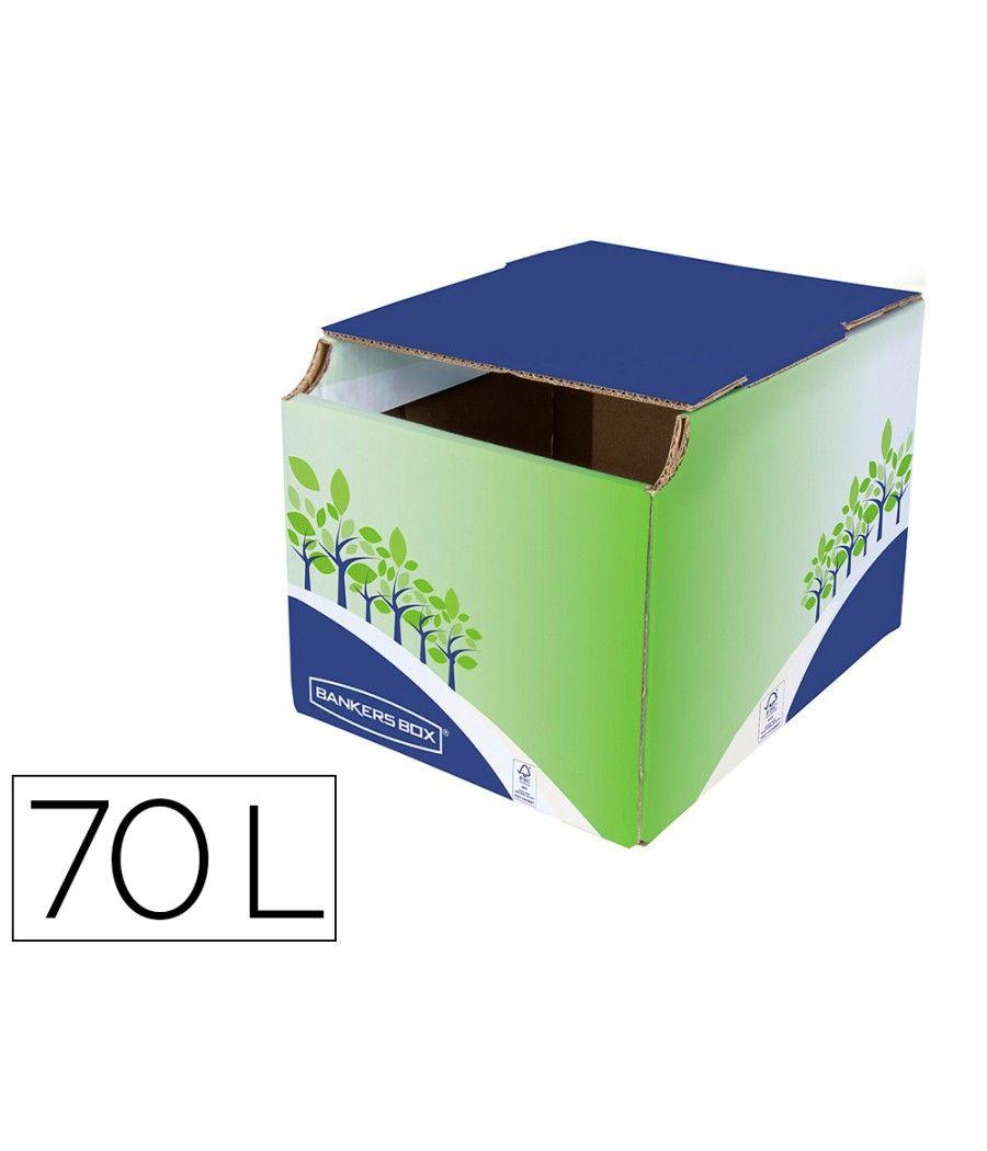 Contenedor papelera reciclaje fellowes sobremesa cartón 100% reciclado montaje manual entrada frontal y tapa - Imagen 2