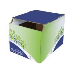 Contenedor papelera reciclaje fellowes sobremesa cartón 100% reciclado montaje manual entrada frontal y tapa - Imagen 3