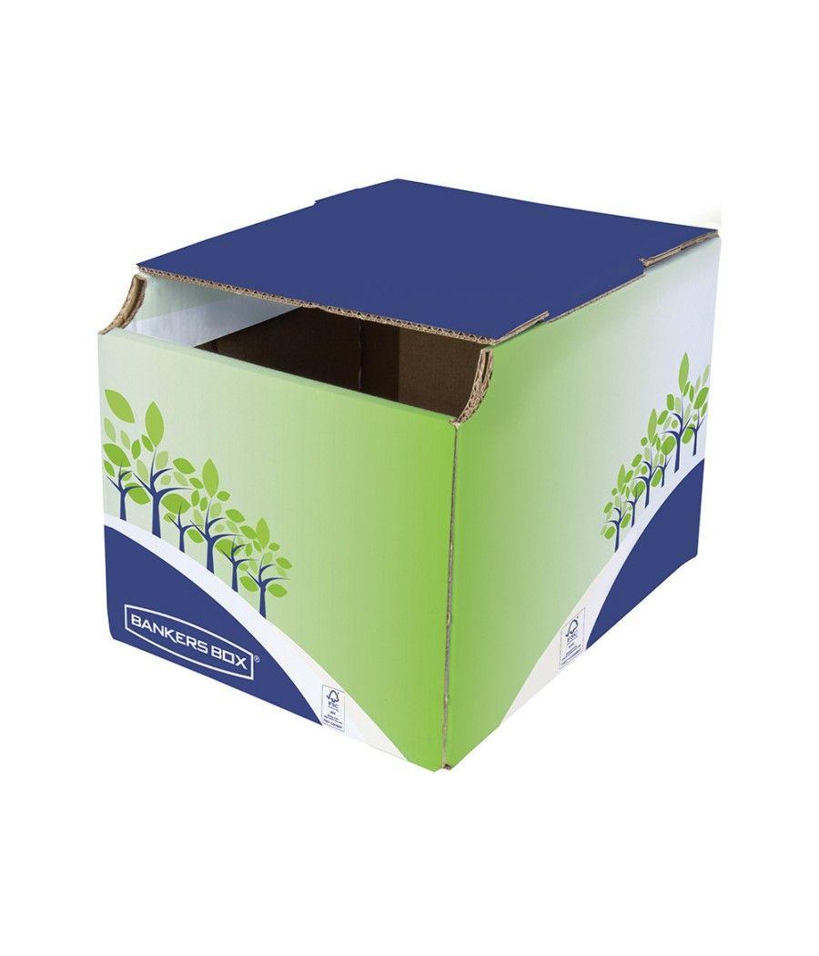 Contenedor papelera reciclaje fellowes sobremesa cartón 100% reciclado montaje manual entrada frontal y tapa - Imagen 3